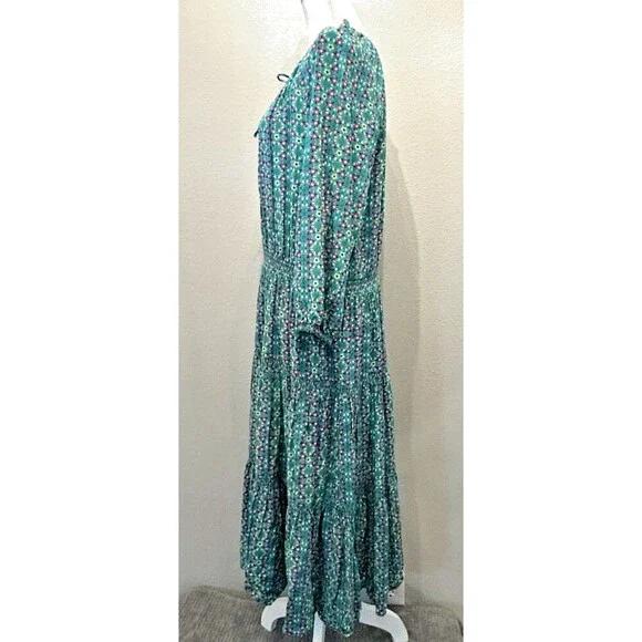 Matilda Jane Age of Aquarius Green Cottage Core Tiered Peasant Dress Size XL - Picture 5 of 11